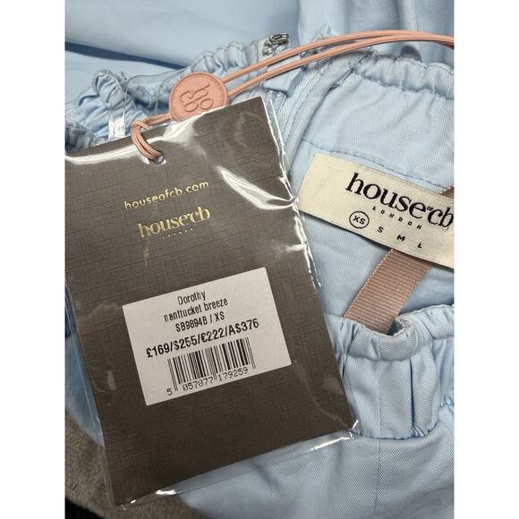 NWT House of CB Dorothy Blue Cotton Midi Sundress XS Italian Azur - Picture 14 of 14